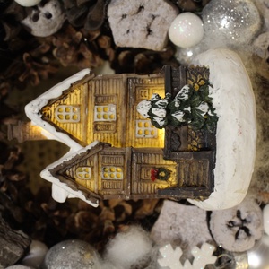 Házikós karácsonyi KOPOGTATÓ, ajtódísz, koszorú - karácsony - adventi díszek - adventi ajtódísz - Meska.hu