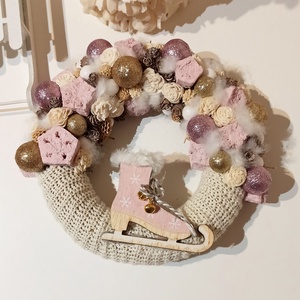 Jégkorcsolyás karácsonyi ajtódísz, kopogtató, joszorú - Meska.hu