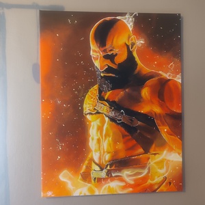 Kratos a God of War-ból! 90x70cm akril vászonkép! - művészet - festmény - akril - Meska.hu