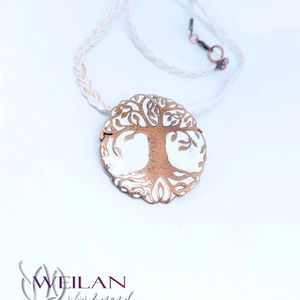 Edda - Yggdrasil - világfa / életfa bronz tűzzománc medál (fehér) - UTOLSÓ DARAB, Ékszer, Nyaklánc, Medálos nyaklánc, Ötvös, Tűzzománc, MESKA