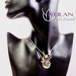 A kis herceg - piros sállal - ezüst tűzzománc medál - ékszer - nyaklánc - medál - Meska.hu