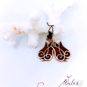 Hej'tulipán - Mátkám bronz tűzzománc fülbevaló, piros - ékszer - fülbevaló - lógó fülbevaló - Meska.hu