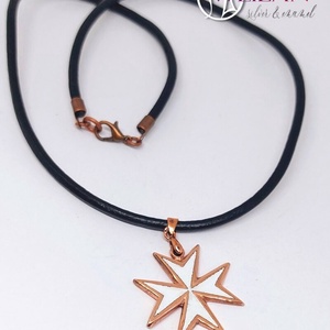 Tűzzománcozott ezüst Máltai kereszt medál - fehér - Meska.hu