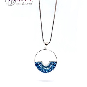 Délibáb - ezüst tűzzománc, rekeszzománc  medál - Türkiz színekben - ékszer - nyaklánc - medál - Meska.hu