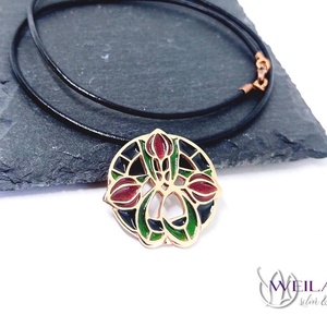 Hej' tulipán - Körtánc bronz medál - piros-fekete-zöld  - Meska.hu