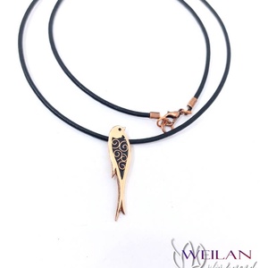 Vadvilág - Fecske, bronz tűzzománc medál, fekete, Ékszer, Nyaklánc, Medálos nyaklánc, Ötvös, Tűzzománc, MESKA