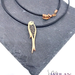 Vadvilág - Fecske, bronz tűzzománc medál, fekete - ékszer - nyaklánc - medálos nyaklánc - Meska.hu