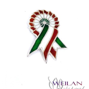 Tűzzománc kokárda, ezüst tűzzománc kitűző - Meska.hu