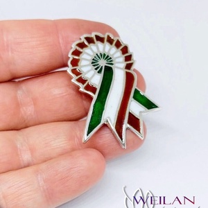 Tűzzománc kokárda, ezüst tűzzománc kitűző - ékszer - kitűző és bross - Meska.hu