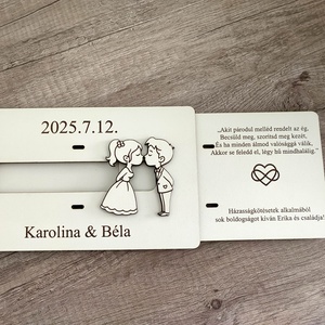 Csókolózó pár  egyedi esküvői pénzátadó dekoráció - esküvő - emlék & ajándék - nászajándék - esküvői pénzátadó boríték, kártya - Meska.hu