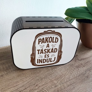 Motivációs persely  Pakold a táskád és indulj utazós design - otthon & életmód - dekoráció - asztal és polc dekoráció - persely - Meska.hu