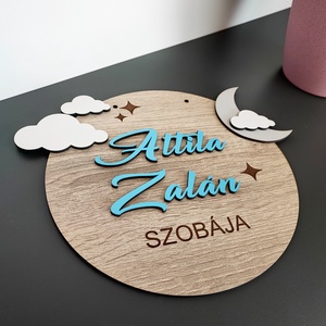 Egyedi névtábla gyerekszobába - otthon & életmód - dekoráció - ajtó- és ablak dekoráció - ajtótábla - Meska.hu