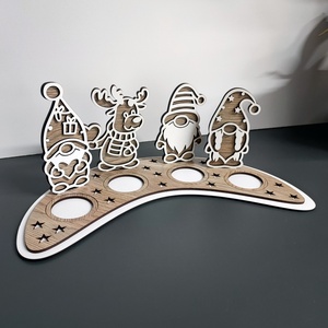 Karácsonyi gyertyatartó manókkal és rénszarvassal, Karácsony, Karácsonyi lakásdekoráció, Karácsonyi illatgyertya, mécses, , MESKA