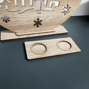 Karácsonyi gyertyatartó  Holdfényes falu és szán jelenet - karácsony - karácsonyi lakásdekoráció - karácsonyi lakásdíszek - Meska.hu