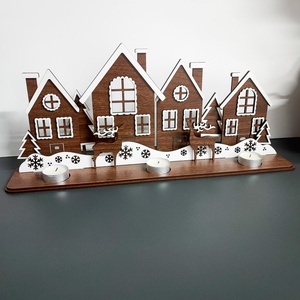 Karácsonyi falucska gyertyatartóval -  - Meska.hu