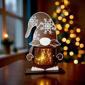 Karácsonyi manó gyertyatartóval, Karácsony, Karácsonyi lakásdekoráció, Karácsonyi manók, figurák, , MESKA