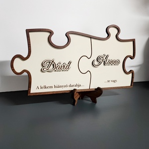 Személyre szabott puzzle páros tábla - otthon & életmód - dekoráció - asztal és polc dekoráció - asztaldísz - Meska.hu