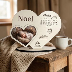 Személyre szabott születési emléktábla � babafotóval, Baba - mama, Babaszoba dekoráció, Baba névtábla, , MESKA