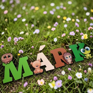 Egyedi névtábla gyerekszobába � aranyos állatfigurákkal, Baba - mama, Babaszoba dekoráció, Babanév dekoráció, , MESKA