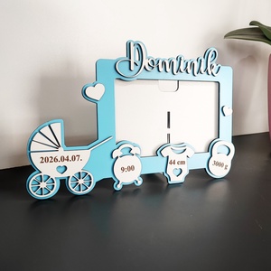 Személyre szabott babaképkeret névvel és születési adatokkal � egyedi babadekoráció - baba - mama - babafotózás - szett újszülött fotózásra - Meska.hu