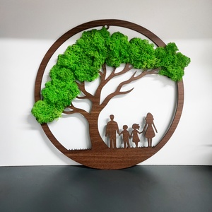 Moha Életfa � fa dekoráció természetes stabilizált mohával - otthon & életmód - dekoráció - kép & falikép - fából készült kép - Meska.hu