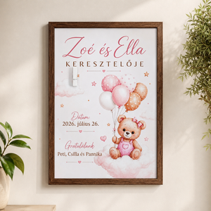 Személyre szabható keresztelői pénzátadó kép csipesszel - baba - mama - keresztelő kellékek - keresztelőajándékok - Meska.hu