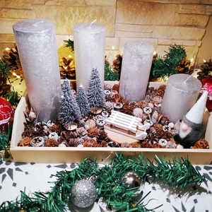 Adventi koszorú szánkóval - Meska.hu