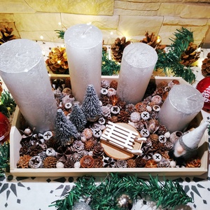 Adventi koszorú szánkóval - karácsony - adventi díszek - adventi koszorú - Meska.hu