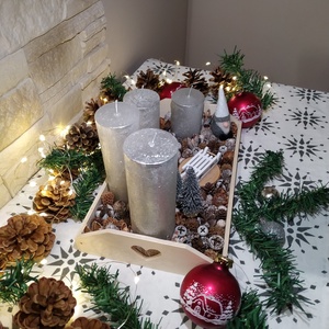 Adventi koszorú szánkóval - karácsony - adventi díszek - adventi koszorú - Meska.hu