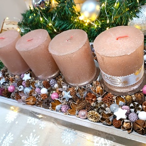 Bronz, nagyobb méretű adventi koszorú - karácsony - adventi díszek - adventi koszorú - Meska.hu