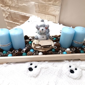 Jégvarázs kék-fehér, nagyobb méretű adventi koszorú - Meska.hu