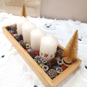 Kisebb méretű fehér-arany adventi koszorú - Meska.hu