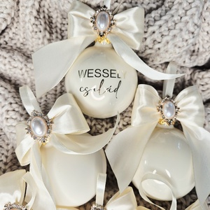 Karácsonyfa gömb brossal csomagban -6 db-os - karácsony - karácsonyi lakásdekoráció - karácsonyfadíszek - Meska.hu