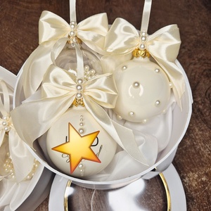 Gyöngyös karácsonyfa gömb csomag-6 dbos - karácsony - karácsonyi lakásdekoráció - karácsonyfadíszek - Meska.hu