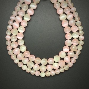 Szelenit szinezett pink arany golyó 8-8,5mm  ékszerkészítő alapanyag (füzér), Kellékek & szerszámok, Ásvány alapanyag, Ásványfüzér, , MESKA