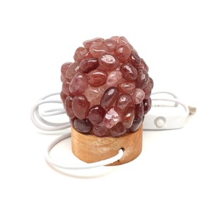 Lámpa ásvány ragasztott dobcsiszolat USB Eperkvarc, Kellékek & szerszámok, Ásvány alapanyag, Ásvány lámpa, , MESKA