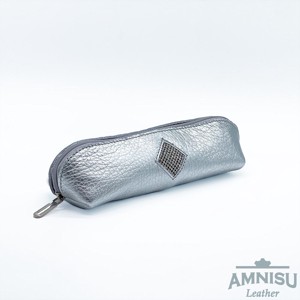 Ezüst rombusz swarovski köves bőr neszeszer / tolltartó K1008 - táska & tok - neszesszer - Meska.hu