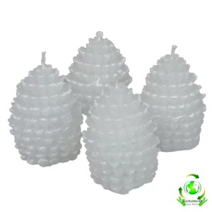 Kontúrozott toboz gyertya kicsi 52x70 mm - fehér, Kellékek & szerszámok, Dekorációs gyertya, Dekorációs kellékek, , MESKA