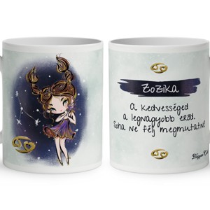 Személyre szabható - Barna hajú Csini Rák lány mintás bögre, Otthon & Életmód, Konyhafelszerelés, tálalás, Tálalás, Bögre & Csésze, , MESKA