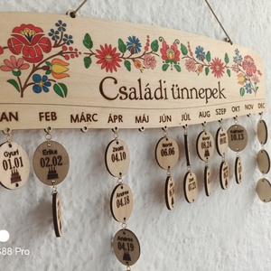Öröknaptár - Népi motívumos - 2 - otthon & életmód - dekoráció - fali és függő dekoráció - falinaptár & öröknaptár - Meska.hu