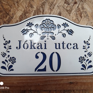 Házszám tábla - Dekor 13, Otthon & Életmód, Ház & Kert, Házszám, Gravírozás, pirográfia, MESKA