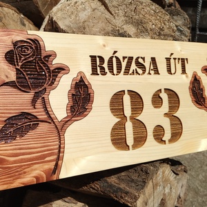 Házszám tábla TF01, Otthon & Életmód, Ház & Kert, Házszám, Festett tárgyak, Gravírozás, pirográfia, MESKA