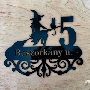 Házszám tábla - PL2 - Boszorkány - otthon & életmód - ház & kert - házszám - Meska.hu
