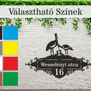 Házszám tábla - PL10 - Gólya - otthon & életmód - ház & kert - házszám - Meska.hu