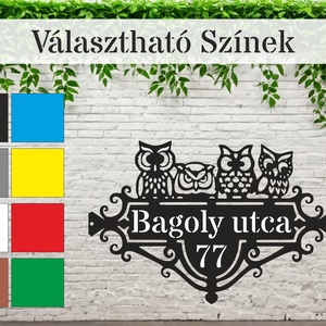 Házszám tábla - PL13 - Bagoly - otthon & életmód - ház & kert - házszám - Meska.hu