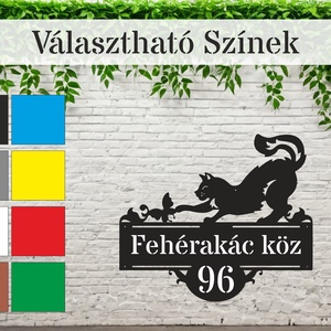 Házszám tábla - PL15 - Macska - otthon & életmód - ház & kert - házszám - Meska.hu