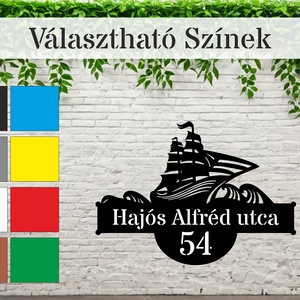 Házszám tábla - PL17 - Hajó, vitorlás - otthon & életmód - ház & kert - házszám - Meska.hu