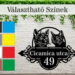 Házszám tábla - PL19 - Macska - otthon & életmód - ház & kert - házszám - Meska.hu