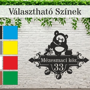 Házszám tábla - PL21 - Maci, méz - otthon & életmód - ház & kert - házszám - Meska.hu