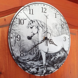 Unikornisos falióra 30cm - otthon & életmód - dekoráció - fali és függő dekoráció - falióra & óra - Meska.hu